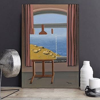 Amazon.co.jp: ルネマグリットキャンバス絵画シュルレアリスム古典的な